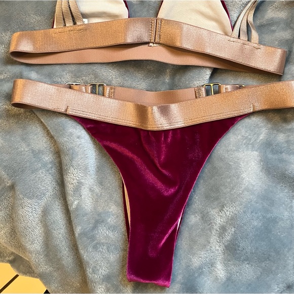 JYORK The Label Marlo Bottoms in Rose Velvet Size M Never worn - Picture 4 of 6